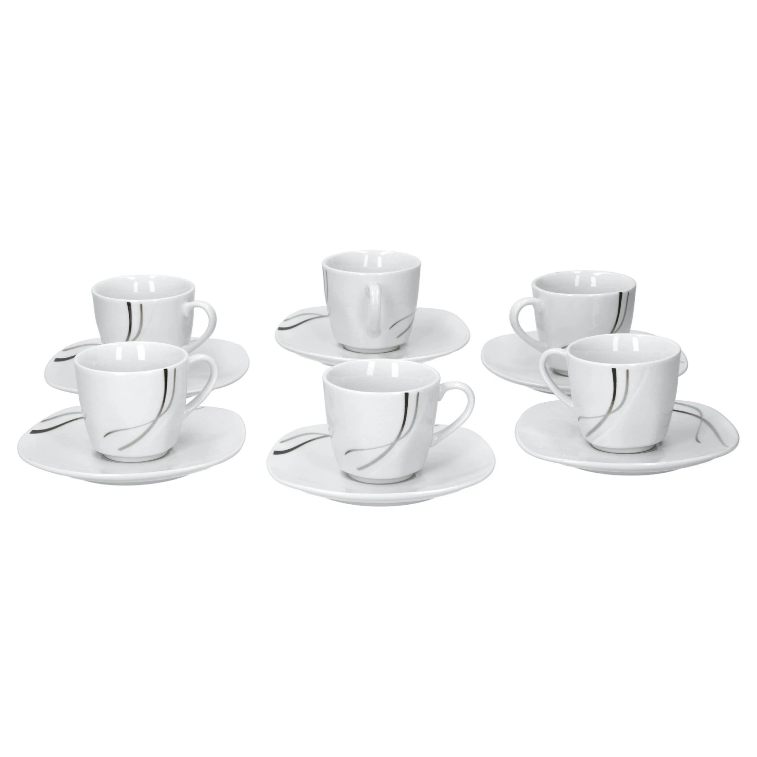 6er Set Espressotasse Mit Untertasse Black Flower - Image 4