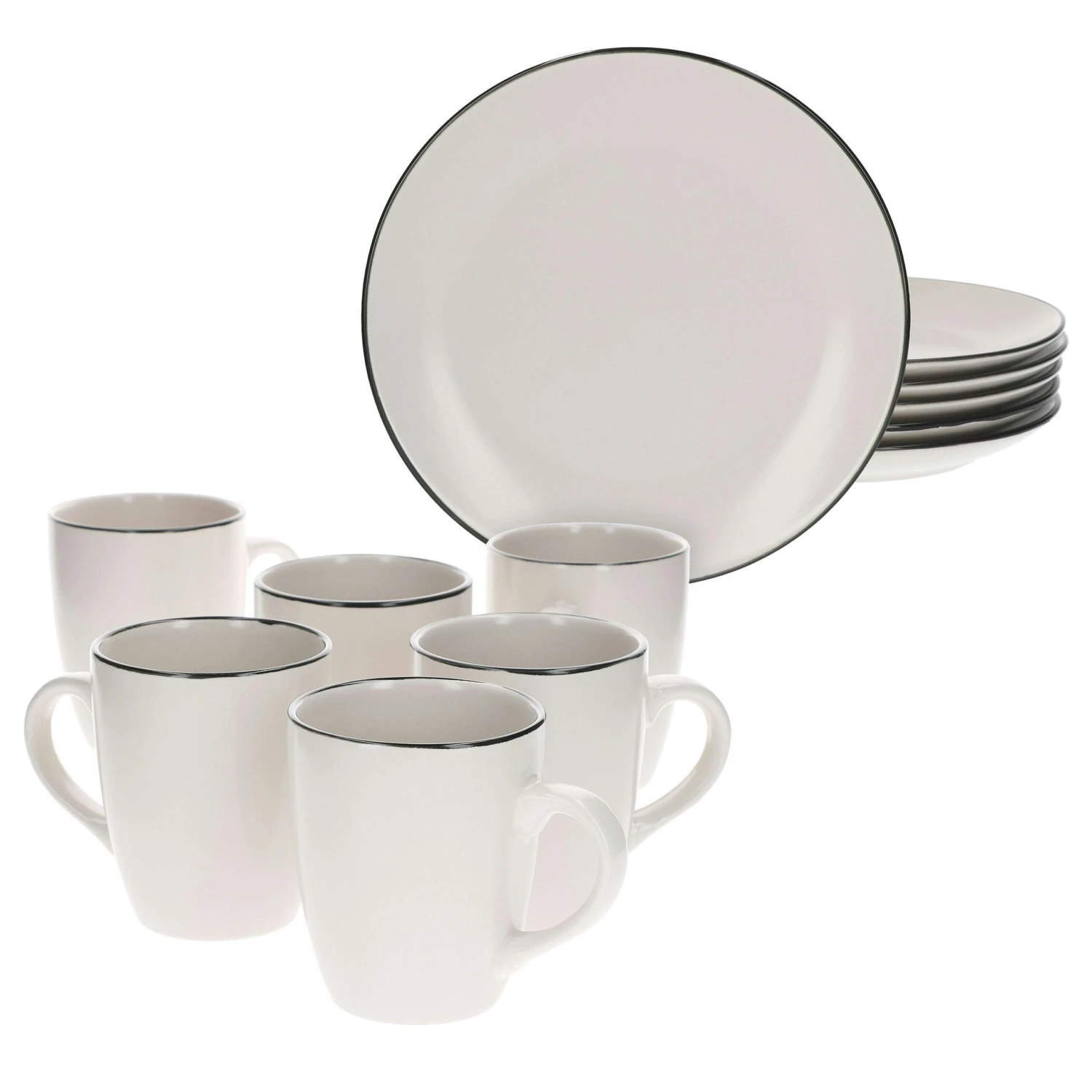 12tlg Frühstücksset Campo Grau Keramik Für 6 Personen - Image 2