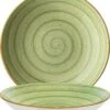 6x Pastateller Geschirr Tief 25cm 130cl Grün Creme Rund Porzellan Bonna Aura Therapy Bloom Kantenschutz