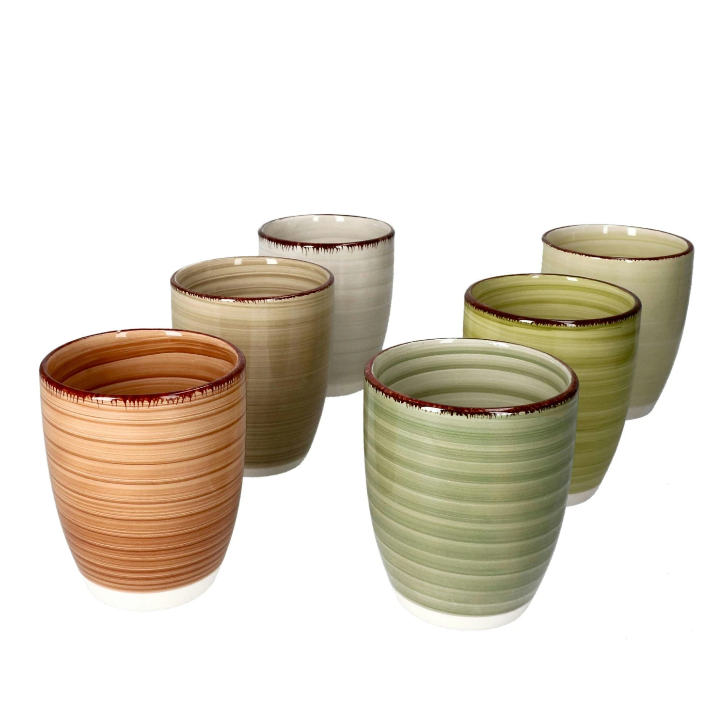 6er Set Kaffeebecher Ohne Henkel Nature