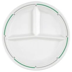 2 X Seltmann V219 IM_Platte Rund 3 Tlg. 25,5 Cm, Form: Vitalis, Dekor: 34281 GrĂŒn-grau